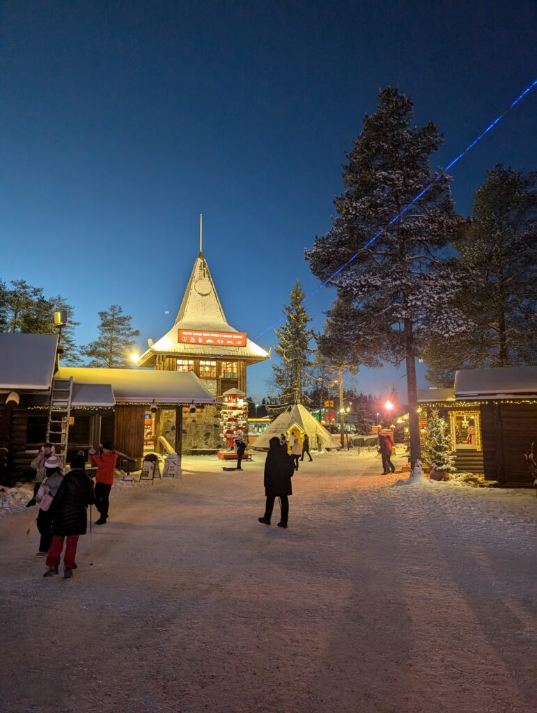 Santa Claus Village at night